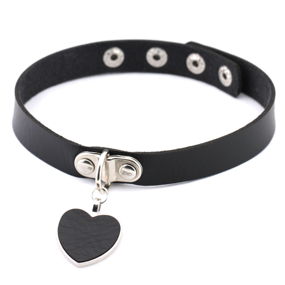 Bullet 69 - Heart Fitting Choker - Zwart/Zwart
